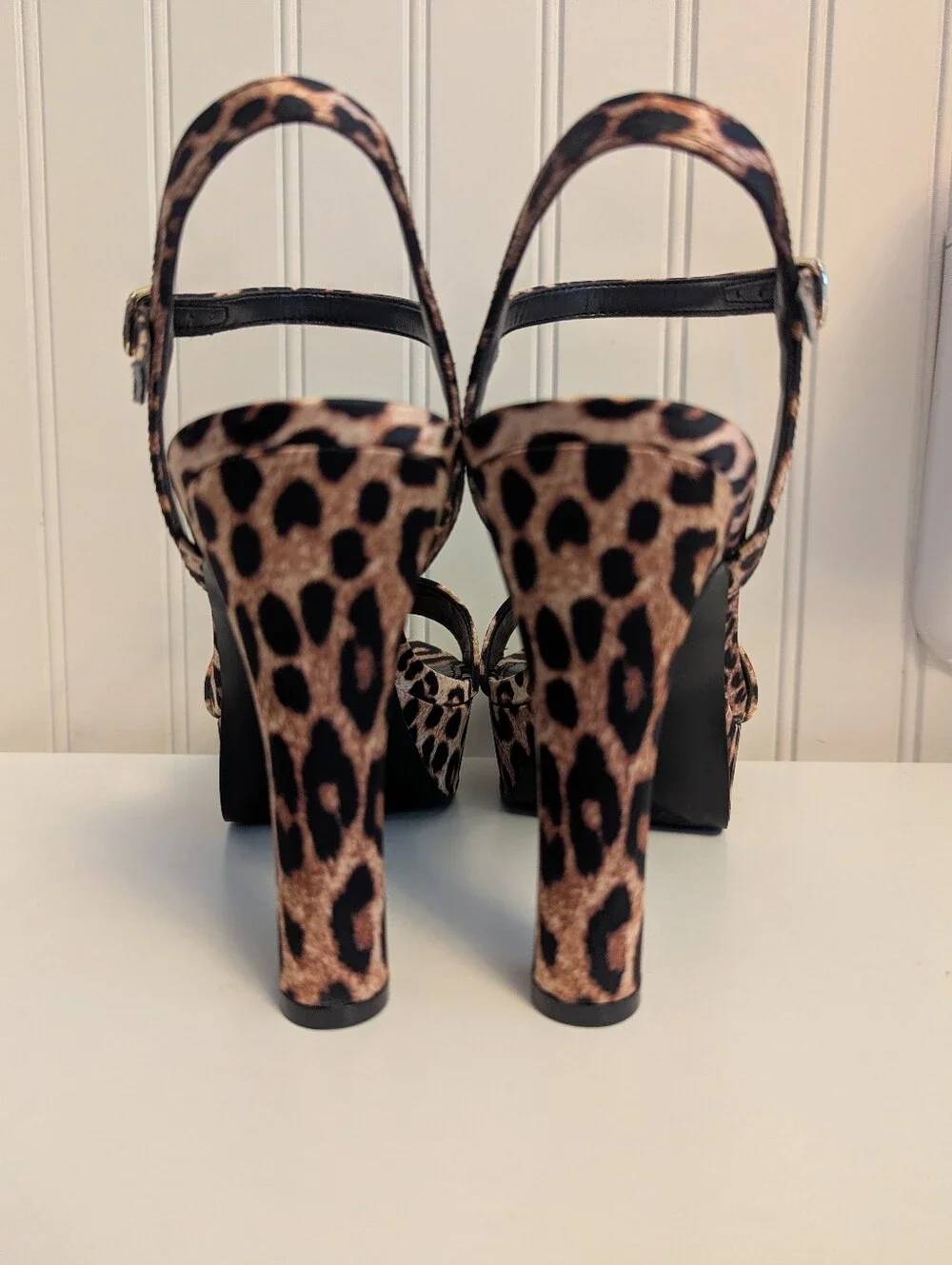 NIB Nine West Solas Platform Heel Sandals | Leopard Print| Size 6.5